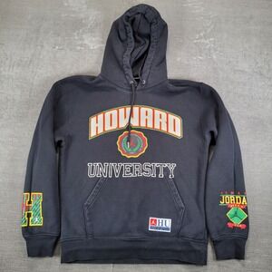 Jordan‎ Howard University HU Mens Hoodie Black Graphic Print Sweatshirt Size S